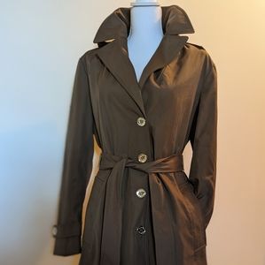Women's Calvin Klein belted hooded water resistant trench coat
